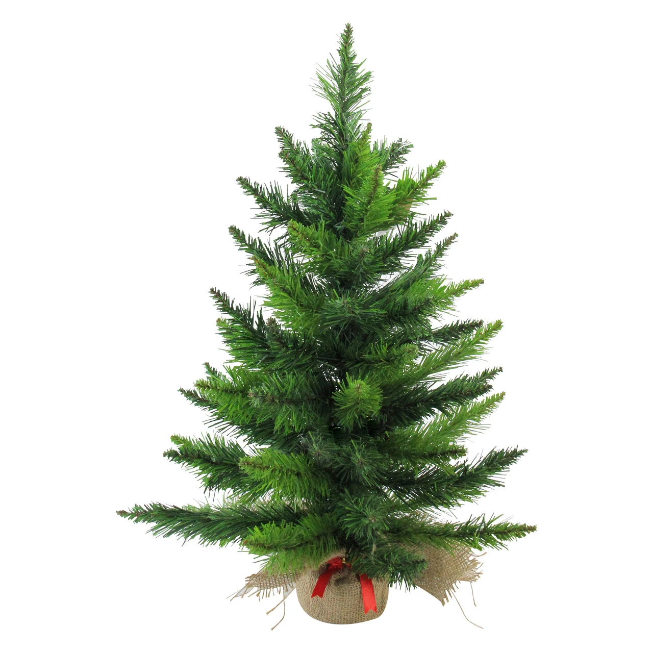 24" Mini Balsam Pine Medium Artificial Christmas Tree In Burlap Base, Unlit 1 24" Mini Balsam Pine Medium Artificial Christmas Tree In Burlap Base, Unlit