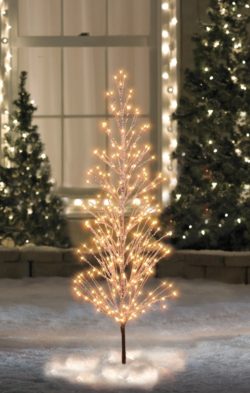 6' Pre-Lit LED Brown Artificial Christmas Tree With Icicle Lights- Clear Lights 5 6' Pre-Lit LED Brown Artificial Christmas Tree With Icicle Lights- Clear Lights - Image 5
