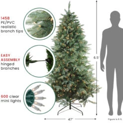 6.5' Pre-Lit Washington Frasier Fir Artificial Christmas Tree - Clear Lights -Xmas Trees Shop 6.527 33820.1680198598