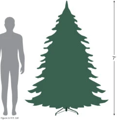 7' Full Snowy Delta Pine With Cones Artificial Christmas Tree, Unlit -Xmas Trees Shop 727 71997.1684869066