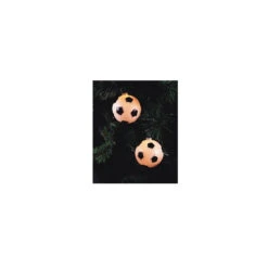 Set Of 10 Soccer Ball Sport Christmas Lights - Green Wire