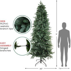 9' Slim Frasier Fir Artificial Christmas Tree, Unlit 7 9' Slim Frasier Fir Artificial Christmas Tree, Unlit -Xmas Trees Shop 927 58679.1684883905