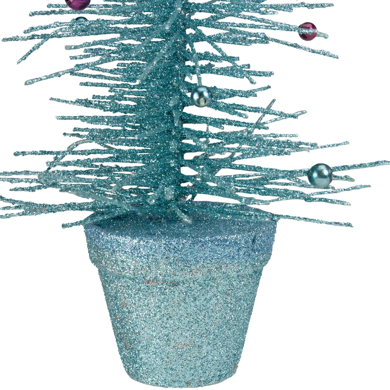 11" Potted Glittered Spike Tabletop Artificial Christmas Tree – Unlit 4 11" Potted Glittered Spike Tabletop Artificial Christmas Tree – Unlit - Image 4