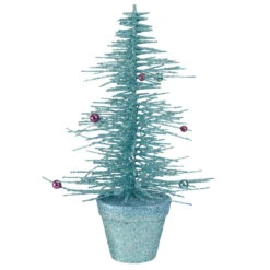 11" Potted Glittered Spike Tabletop Artificial Christmas Tree β Unlit