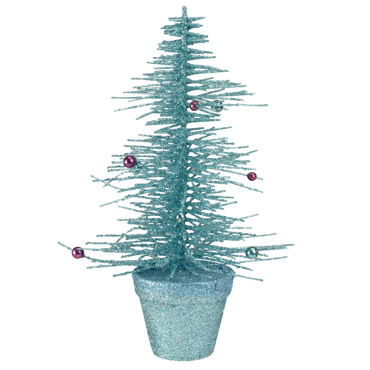 11" Potted Glittered Spike Tabletop Artificial Christmas Tree – Unlit 1 11" Potted Glittered Spike Tabletop Artificial Christmas Tree – Unlit