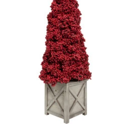 40" Red Berry Cone Potted Christmas Topiary -Xmas Trees Shop allstate xbp077 re 3 45579.1667536611