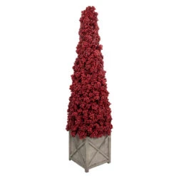 50" Red Berry Cone Potted Christmas Topiary -Xmas Trees Shop allstate zbp078 re 5 51340.1667643793