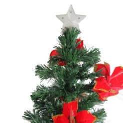 5' Pre-Lit Medium Fiber Optic Artificial Christmas Tree With Red Poinsettias - Multicolor Lights 7 5' Pre-Lit Medium Fiber Optic Artificial Christmas Tree With Red Poinsettias - Multicolor Lights -Xmas Trees Shop dak gd 41750 2 84329.1667663658