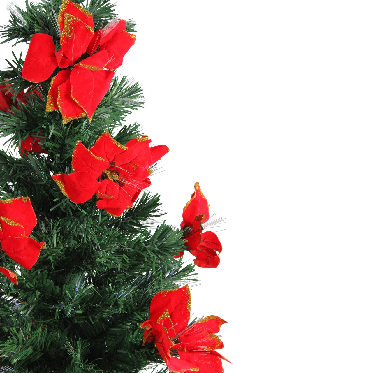 4' Pre-Lit Poinsettias Artificial Christmas Tree - Multicolor Lights 2 4' Pre-Lit Poinsettias Artificial Christmas Tree - Multicolor Lights - Image 2