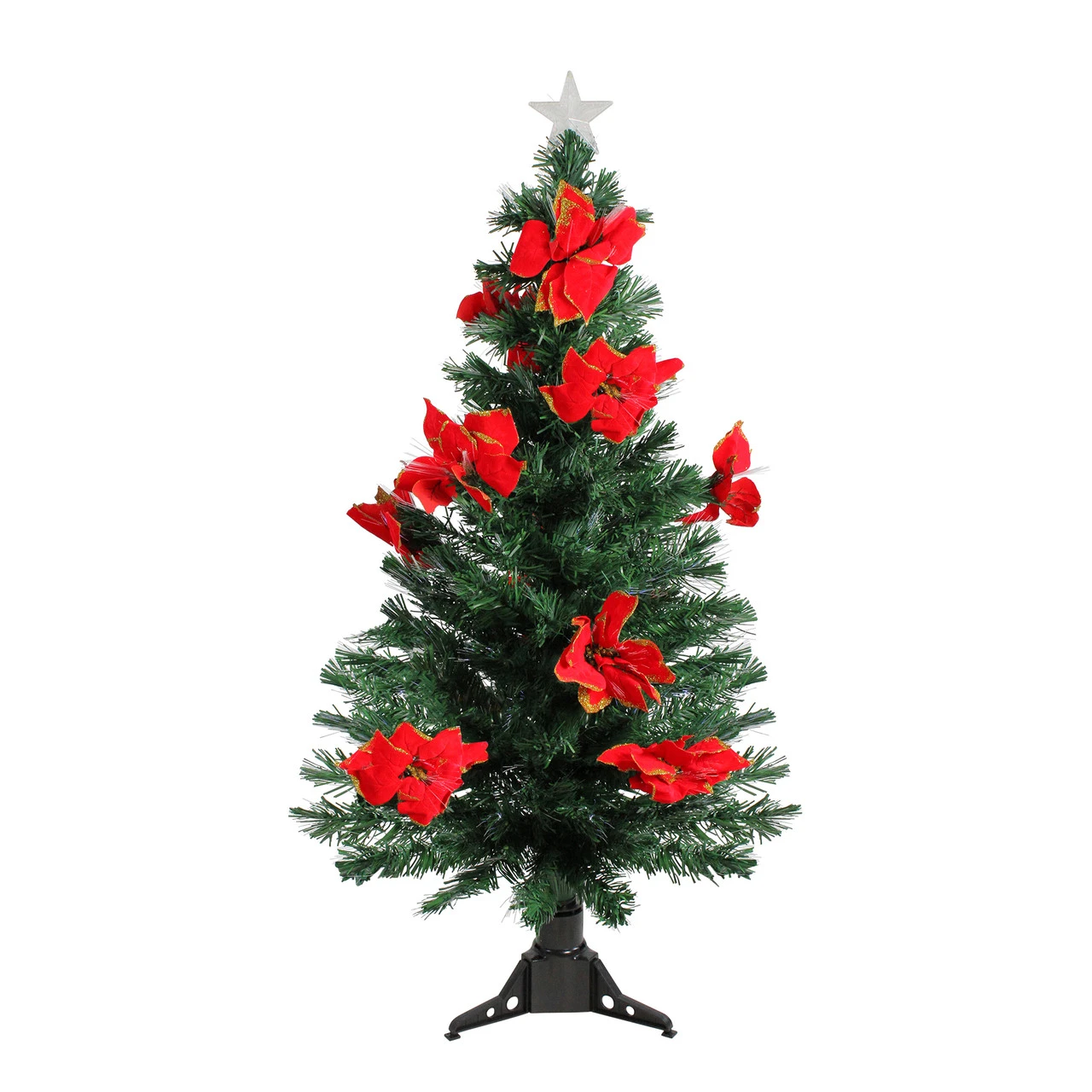 4' Pre-Lit Poinsettias Artificial Christmas Tree - Multicolor Lights 1 4' Pre-Lit Poinsettias Artificial Christmas Tree - Multicolor Lights