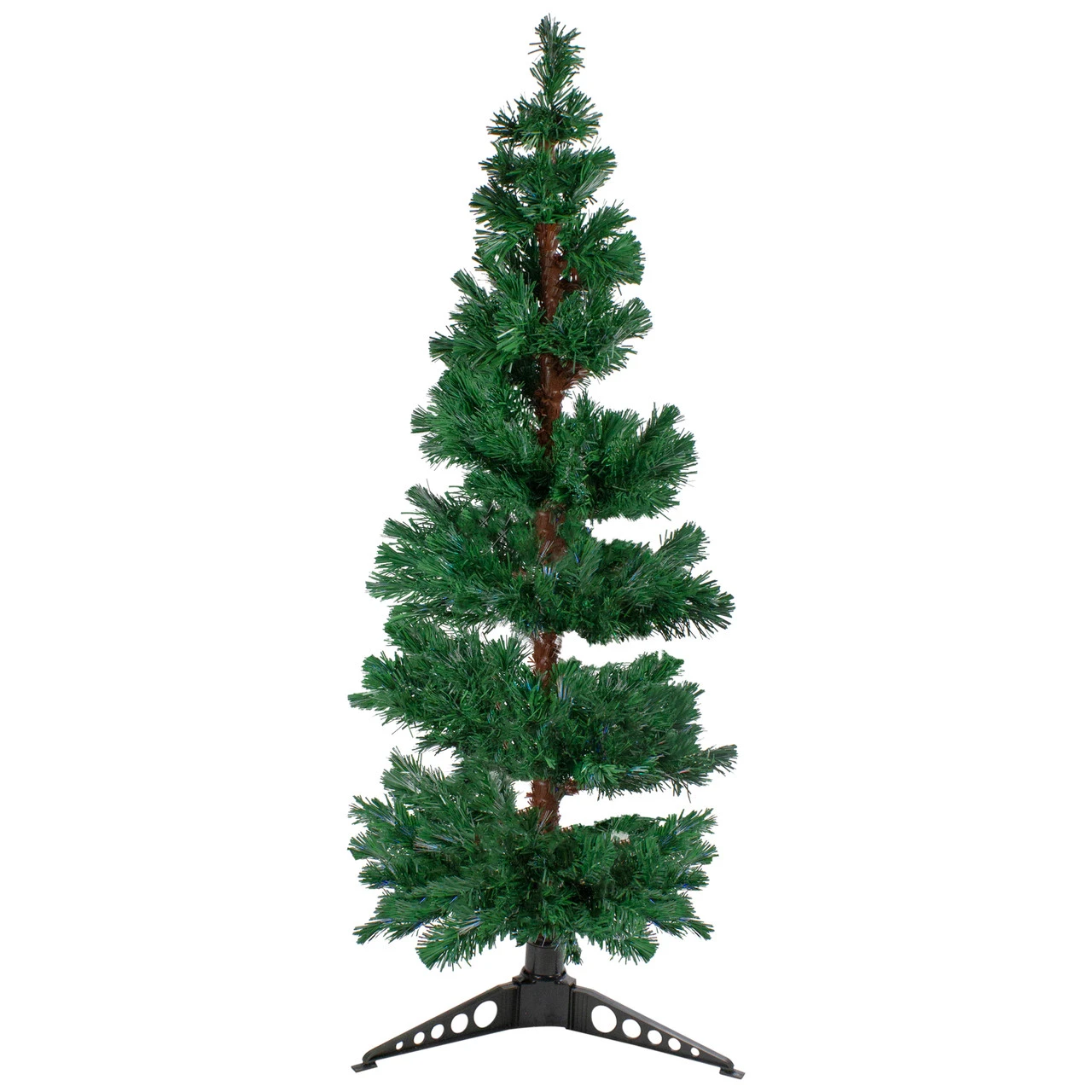 5' Pre-Lit Slim Pine Spiral Artificial Christmas Tree - Multicolor Fiber Optic Lights 1 5' Pre-Lit Slim Pine Spiral Artificial Christmas Tree - Multicolor Fiber Optic Lights