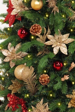 7.5' Pre-Lit Gold And Red Artificial Christmas Tree – Clear LED Lights -Xmas Trees Shop dezy2018 et hist 5520235 21380.1667536245