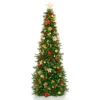 7.5' Pre-Lit Gold And Red Artificial Christmas Tree – Clear LED Lights