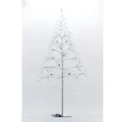 14.50" Pre-Lit Slim Christmas Tree - 380 White Sparkling LED Lights