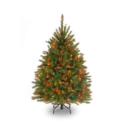 4.5’ Pre-Lit Dunhill Fir Artificial Christmas Tree - Multi-Color Lights