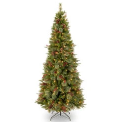 7.5’ Pre-Lit Colonial Slim Artificial Christmas Tree – Clear Lights
