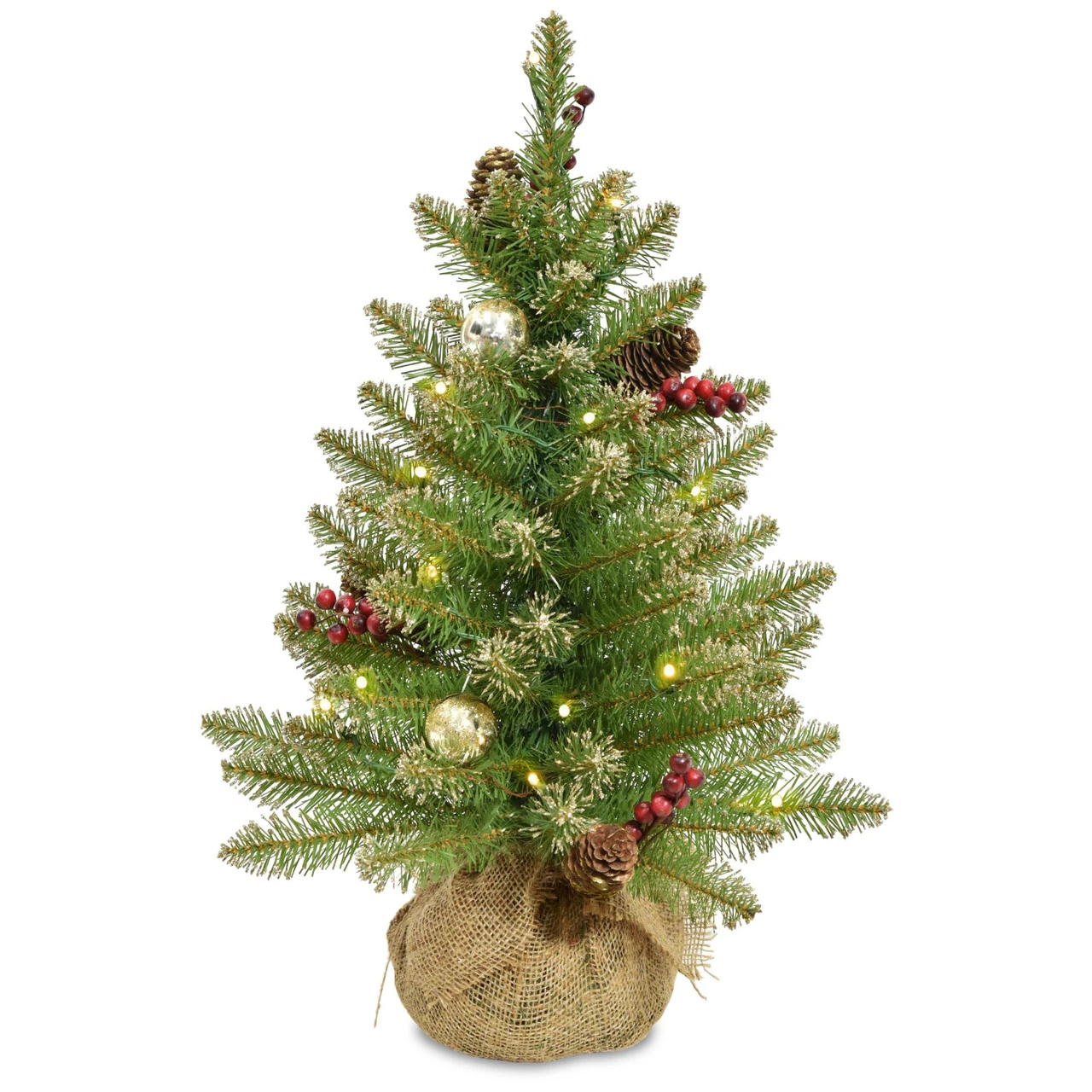 2' Pre-Lit Dunhill Medium Fir Artificial Christmas Tree, Warm White LED Lights 1 2' Pre-Lit Dunhill Medium Fir Artificial Christmas Tree, Warm White LED Lights