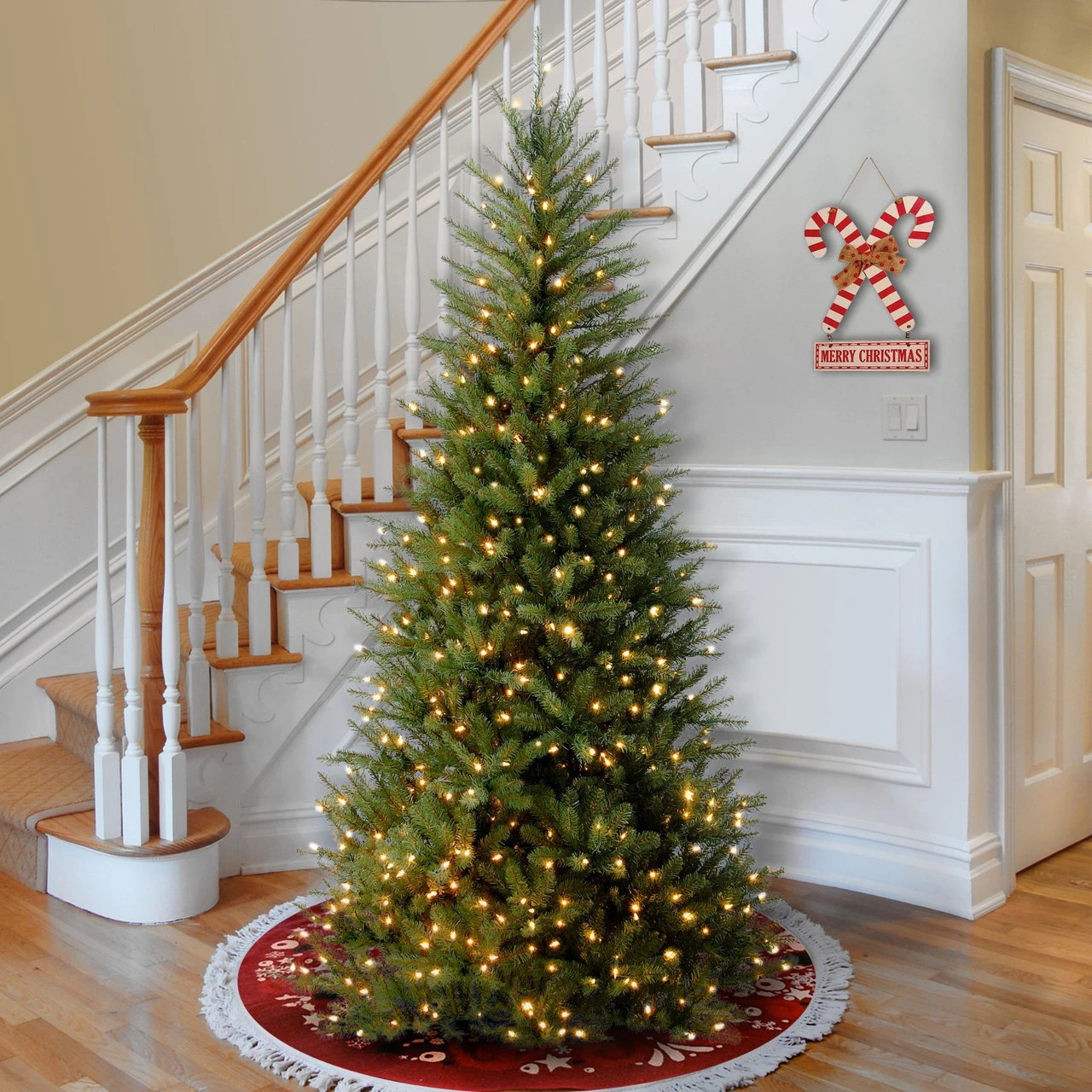 6.5’ Pre-lit Dunhill Fir Slim Artificial Christmas Tree – Clear Lights 2 6.5’ Pre-lit Dunhill Fir Slim Artificial Christmas Tree – Clear Lights - Image 2