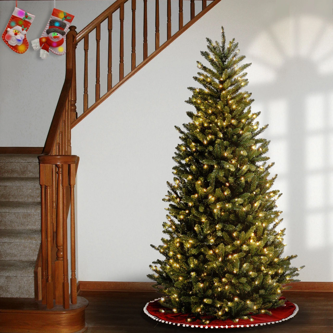 7’ Pre-Lit Natural Fraser Medium Fir Artificial Christmas Tree - Multi-Color Lights 3 7’ Pre-Lit Natural Fraser Medium Fir Artificial Christmas Tree - Multi-Color Lights - Image 3