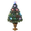 3' Pre-Lit Potted Pine Medium Artificial Christmas Tree – Multi Color Lights