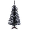 4' Pre-Lit Medium Black Tinsel Artificial Christmas Tree - Clear Lights