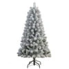 4.5' Flocked Virginia Pine Artificial Christmas Tree With Stand, Unlit