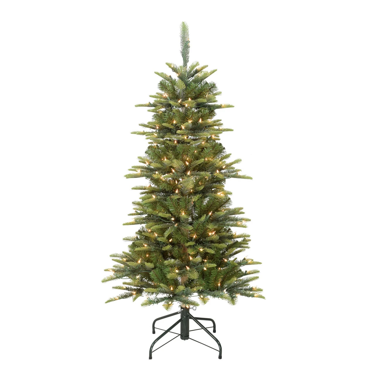 4.5' Pre-Lit Slim Aspen Fir Artificial Christmas Tree, Clear Lights 1 4.5' Pre-Lit Slim Aspen Fir Artificial Christmas Tree, Clear Lights