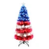 4' Pre-Lit Fiber Optic Patriotic Artificial Christmas Tree, Multi-Color Lights