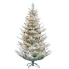 7.5' Pre-Lit Flocked Hillside Spruce Artificial Christmas Tree, Clear Lights