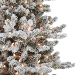 4.5' Pre-lit Flocked Downswept Douglas Fir Full Artificial Christmas Tree, Clear Lights -Xmas Trees Shop dpul rmddf 45qc25 2 16356.1688545008