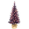3' Pre-Lit Purple Artificial Christmas Tree With Clear Lights
