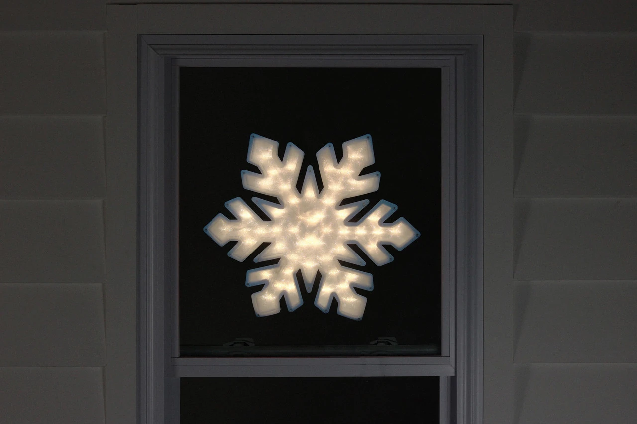 20" Lighted Snowflake Christmas Window Silhouette Decoration 2 20" Lighted Snowflake Christmas Window Silhouette Decoration - Image 2