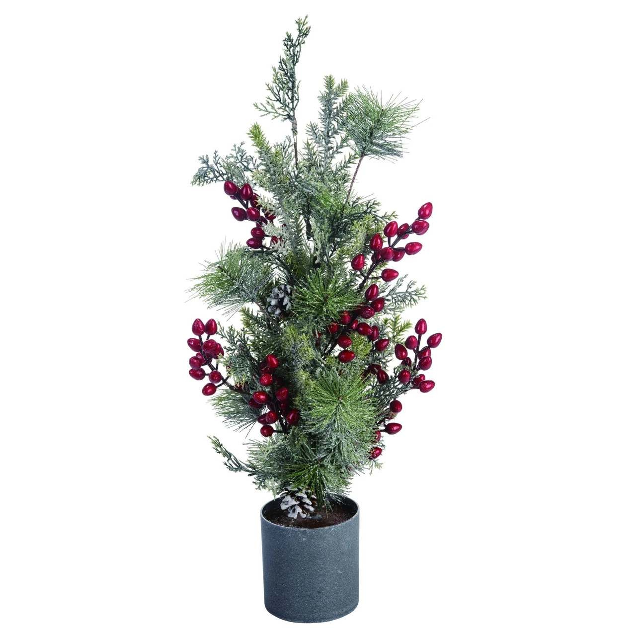 2' Potted Pinecone Artificial Christmas Holly With Berries - Unlit 1 2' Potted Pinecone Artificial Christmas Holly With Berries - Unlit