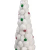 24" White Whimsical Snowball Glitter Tabletop Christmas Topiary Tree - Unlit
