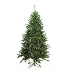 7.5' Pre-Lit Slim Traditional Mixed Pine Artificial Christmas Tree - Clear Lights