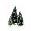 Set Of 3 Green And White Miniature Christmas Tree Flocked Tabletop Decor 18"
