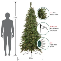 7.5' Pre-Lit Slim Canyon Pine Half Wall Artificial Christmas Tree - Clear Lights -Xmas Trees Shop northlight20gb20ytc257 gr 93554.1667263640