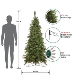 6.5' Pre-Lit Medium Canyon Pine Artificial Christmas Wall Tree, Clear Lights -Xmas Trees Shop northlight20gb20ytc346 gr 48583.1667300496