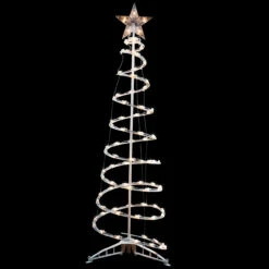 4ft Lighted Spiral Cone Tree Outdoor Christmas Decoration, Clear Lights