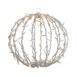 13" LED Lighted Christmas Hanging Ball Decoration – Warm White Lights