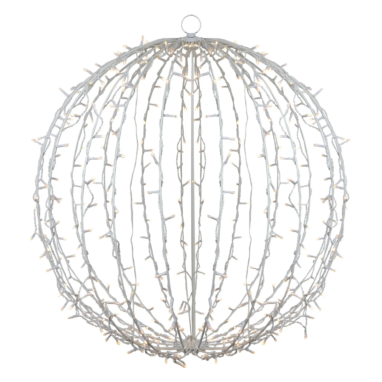 30" LED Lighted 3D Christmas Hanging Ball Decoration – Warm White Lights 1 30" LED Lighted 3D Christmas Hanging Ball Decoration – Warm White Lights