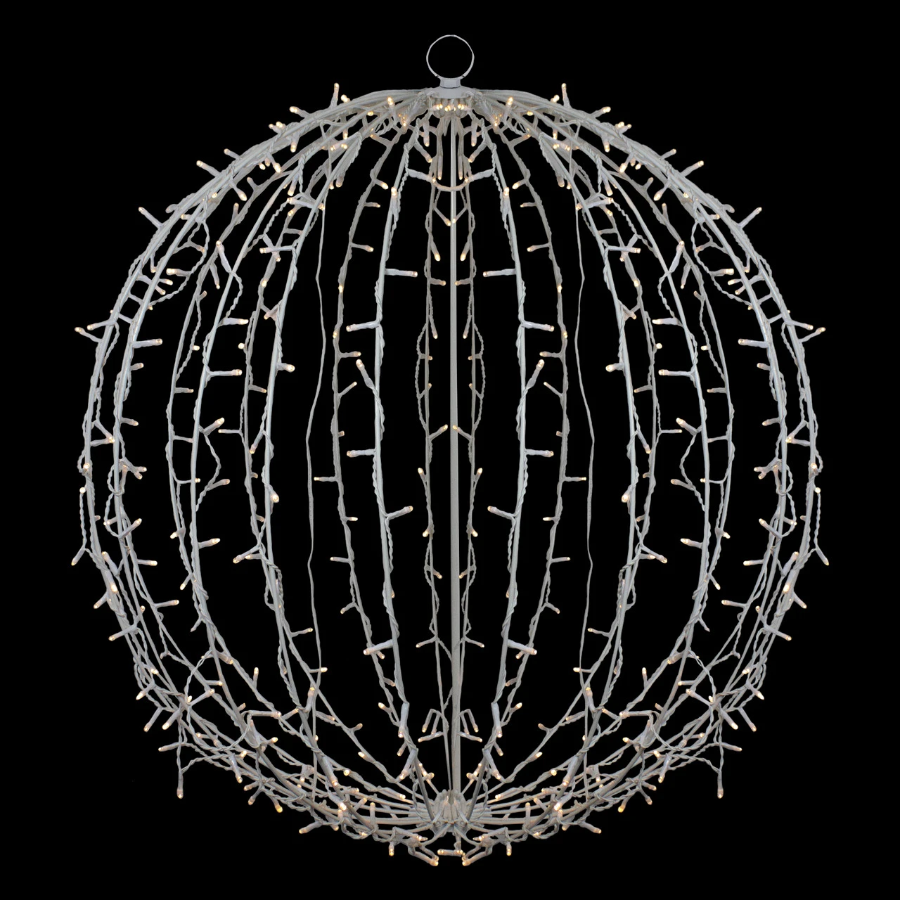 30" LED Lighted 3D Christmas Hanging Ball Decoration – Warm White Lights 4 30" LED Lighted 3D Christmas Hanging Ball Decoration – Warm White Lights - Image 4