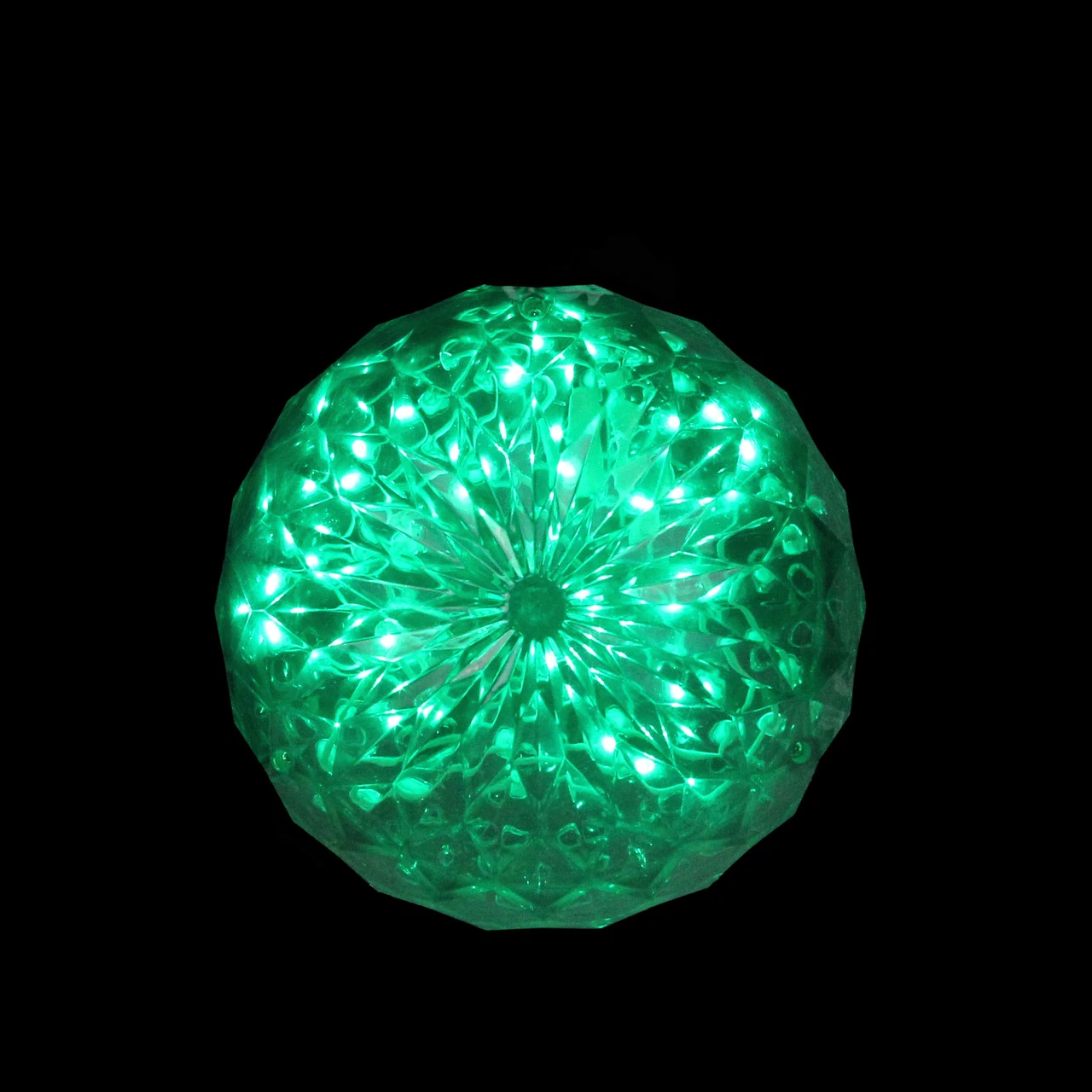 6" LED Lighted Green Crystal Sphere Outdoor Christmas Decoration 3 6" LED Lighted Green Crystal Sphere Outdoor Christmas Decoration - Image 3