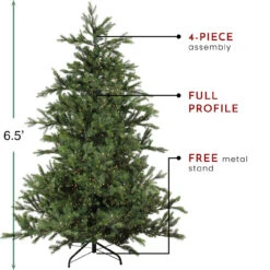 6.5' Pre-Lit Full Oregon Noble Fir Artificial Christmas Tree - Warm White LED Lights -Xmas Trees Shop northlight gb516800438 thumbnail 1 75789.1667536345