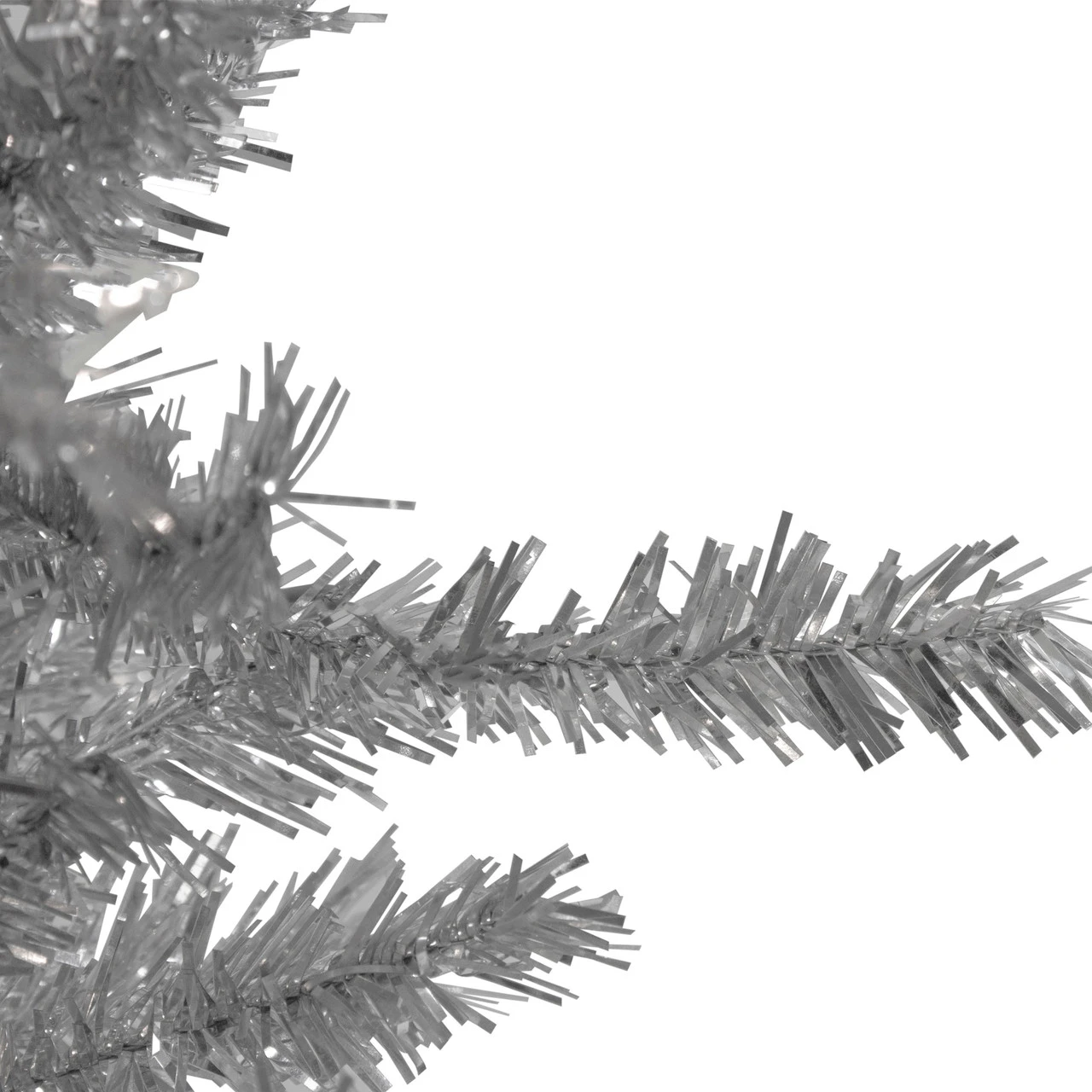 9’ Silver Tinsel Slim Artificial Christmas Tree - Unlit 2 9’ Silver Tinsel Slim Artificial Christmas Tree - Unlit - Image 2
