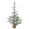 3' Snow Covered Slim Pine Artificial Christmas Tree With Jute Base - Unlit