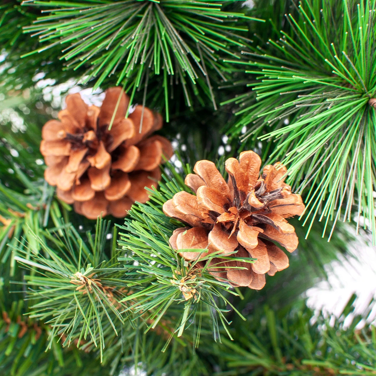 23.5" Mixed Pine And Pine Cones Artificial Christmas Tree In Jute Base 2 23.5" Mixed Pine And Pine Cones Artificial Christmas Tree In Jute Base - Image 2