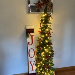 6' Pre-Lit Northern Balsam Fir Pencil Artificial Christmas Tree, Warm Clear LED Lights -Xmas Trees Shop northlight j00067 cxpic 07654.1684955845