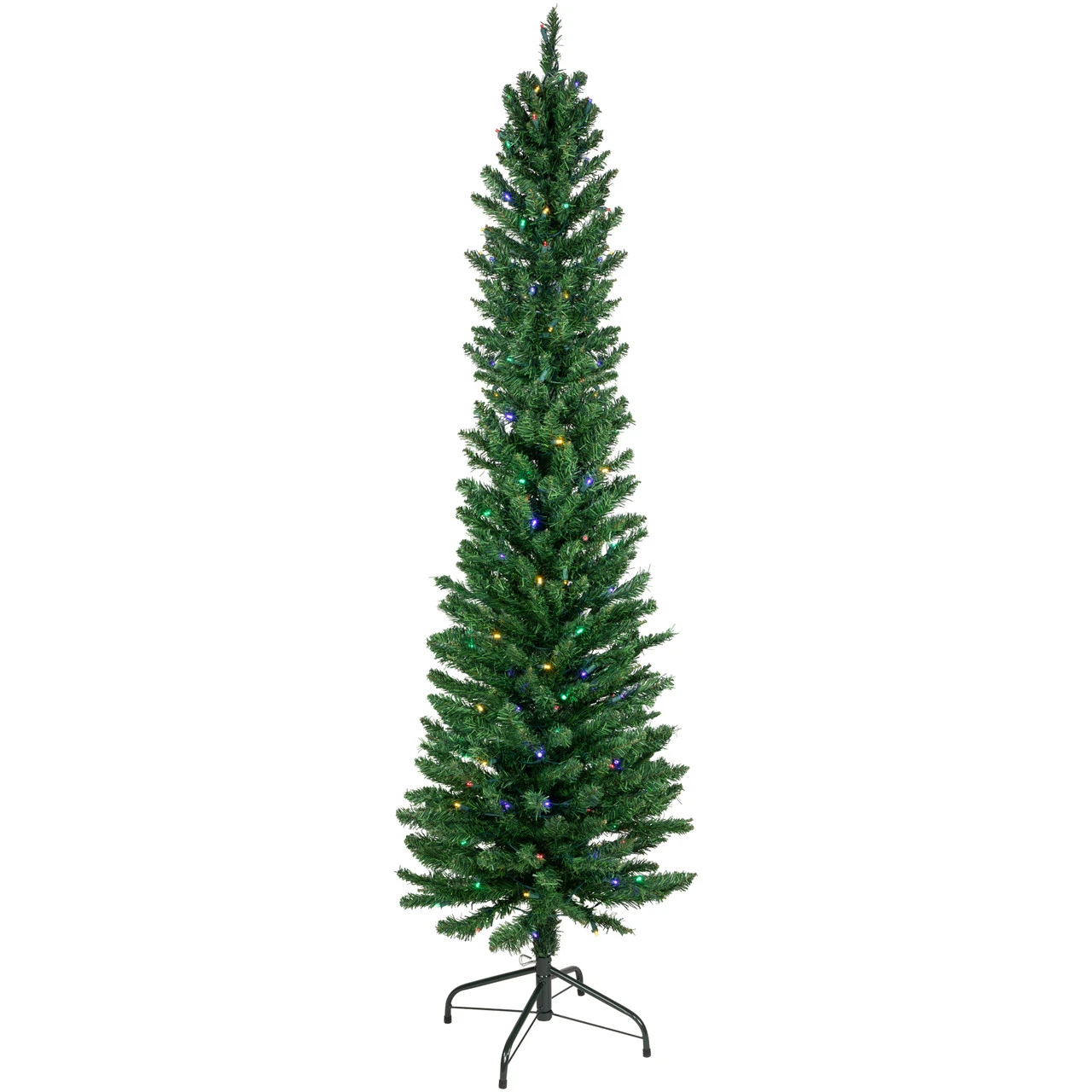 6' Pre-Lit Pencil Northern Balsam Fir Artificial Christmas Tree, Multi LED Lights 1 6' Pre-Lit Pencil Northern Balsam Fir Artificial Christmas Tree, Multi LED Lights