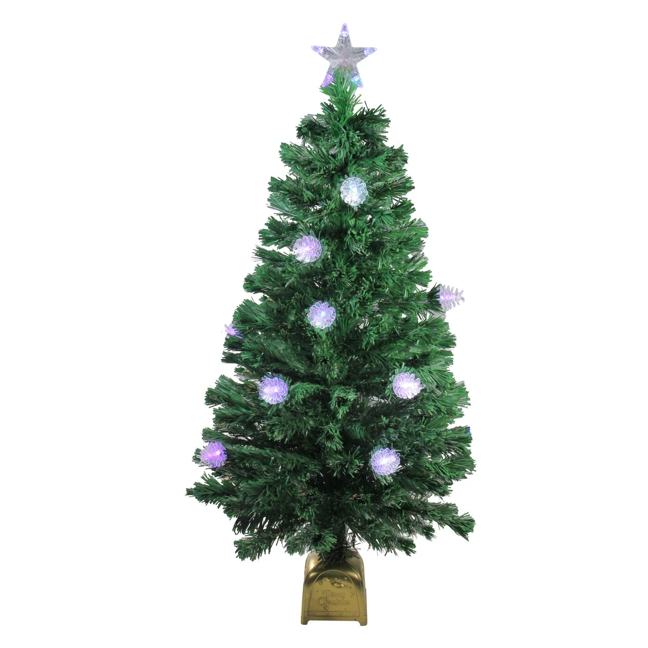 4' Pre-Lit Medium Fiber Optic Pine Cone Artificial Christmas Tree - Multicolor LED Lights 1 4' Pre-Lit Medium Fiber Optic Pine Cone Artificial Christmas Tree - Multicolor LED Lights